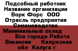 Подсобный работник › Название организации ­ Ворк Форс, ООО › Отрасль предприятия ­ Семеноводство › Минимальный оклад ­ 30 000 - Все города Работа » Вакансии   . Калужская обл.,Калуга г.